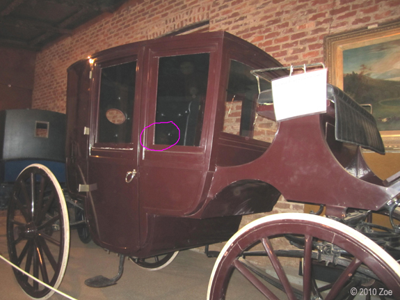One of the restored coaches with what looks like a face inside.